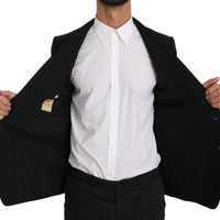 Black Slim Fit Jacket Coat Wool Blazer