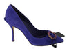 Purple Suede Crystal Pumps Heels Shoes