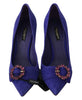 Purple Suede Crystal Pumps Heels Shoes