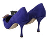 Purple Suede Crystal Pumps Heels Shoes