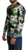 Black Floral V-neck Cardigan Silk Sweater