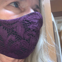 Purple Lace Face Mask by Rebel, Made in USA