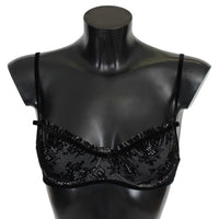 Black Mesh Balconcino Bra Nylon  Underwear