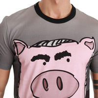 Gray Cotton Top 2019 Year of the Pig  T-shirt