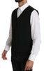 Black Waistcoat Formal Gilet Wool Vest