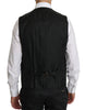 Black Waistcoat Formal Gilet Wool Vest