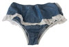 Blue Cotton Lace Slip Denim Bottom Underwear