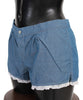 100% Cotton Denim Blue Lace Shorts Underwear