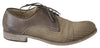 Gray Beige Leather Mens Derby Shoes