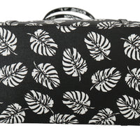 Black Palm Leaves BEATRICE Leather Purse Tote Bag