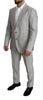 Gray Single Breasted 2 Piece Linen NAPOLI Suit