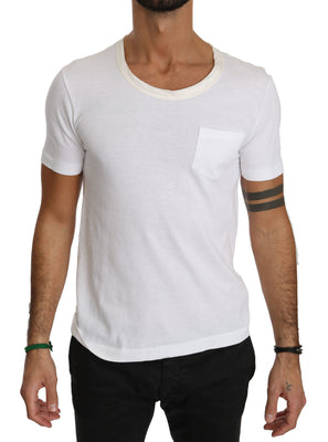 White Roundneck Casual Cotton T-shirt