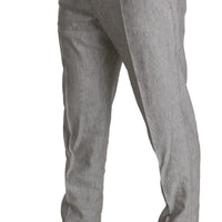 Gray Single Breasted 2 Piece Linen NAPOLI Suit