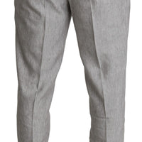 Gray Single Breasted 2 Piece Linen NAPOLI Suit