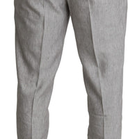 Gray Single Breasted 2 Piece Linen NAPOLI Suit