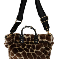 Brown Giraffe Print Shopping BEATRICE Purse Tote Bag