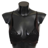 Black Brown Lace Sporty Bra Silk Underwear