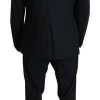 Blue Wool Stretch Crystal Bee MARTINI Suit