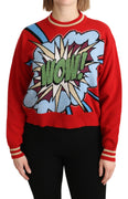 Red Knitted Cashmere Cartoon Top Sweater