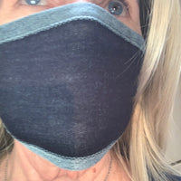 Navy Blue Stretchy Breathable Face Mask by Rebel, Made in USA