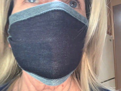 Navy Blue Stretchy Breathable Face Mask by Rebel, Made in USA