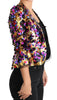 Gold Multicolor Sequined Blazer Jacket