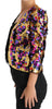 Gold Multicolor Sequined Blazer Jacket