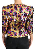 Gold Multicolor Sequined Blazer Jacket