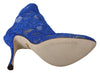 Blue Lace Taormina High Heel Ankle Boots Shoes