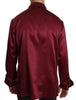 Maroon 100% Silk Top Sleepwear Shirt