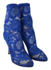 Blue Lace Taormina High Heel Ankle Boots Shoes