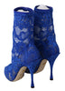 Blue Lace Taormina High Heel Ankle Boots Shoes