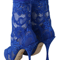 Blue Lace Taormina High Heel Ankle Boots Shoes