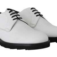 White Leather Derby Dress Formal Shoes