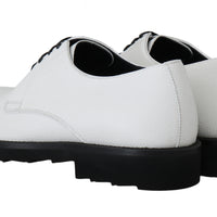 White Leather Derby Dress Formal Shoes