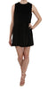 Black Cotton Sleeveless Shift Mini Dress