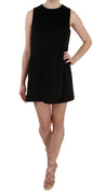 Black Cotton Sleeveless Shift Mini Dress