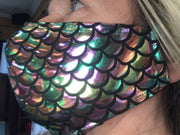 Mermaid Scales in Shimmery Colors Face Mask by Rebel, Made in USA