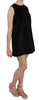 Black Cotton Sleeveless Shift Mini Dress