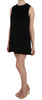 Black Cotton Sleeveless Shift Mini Dress