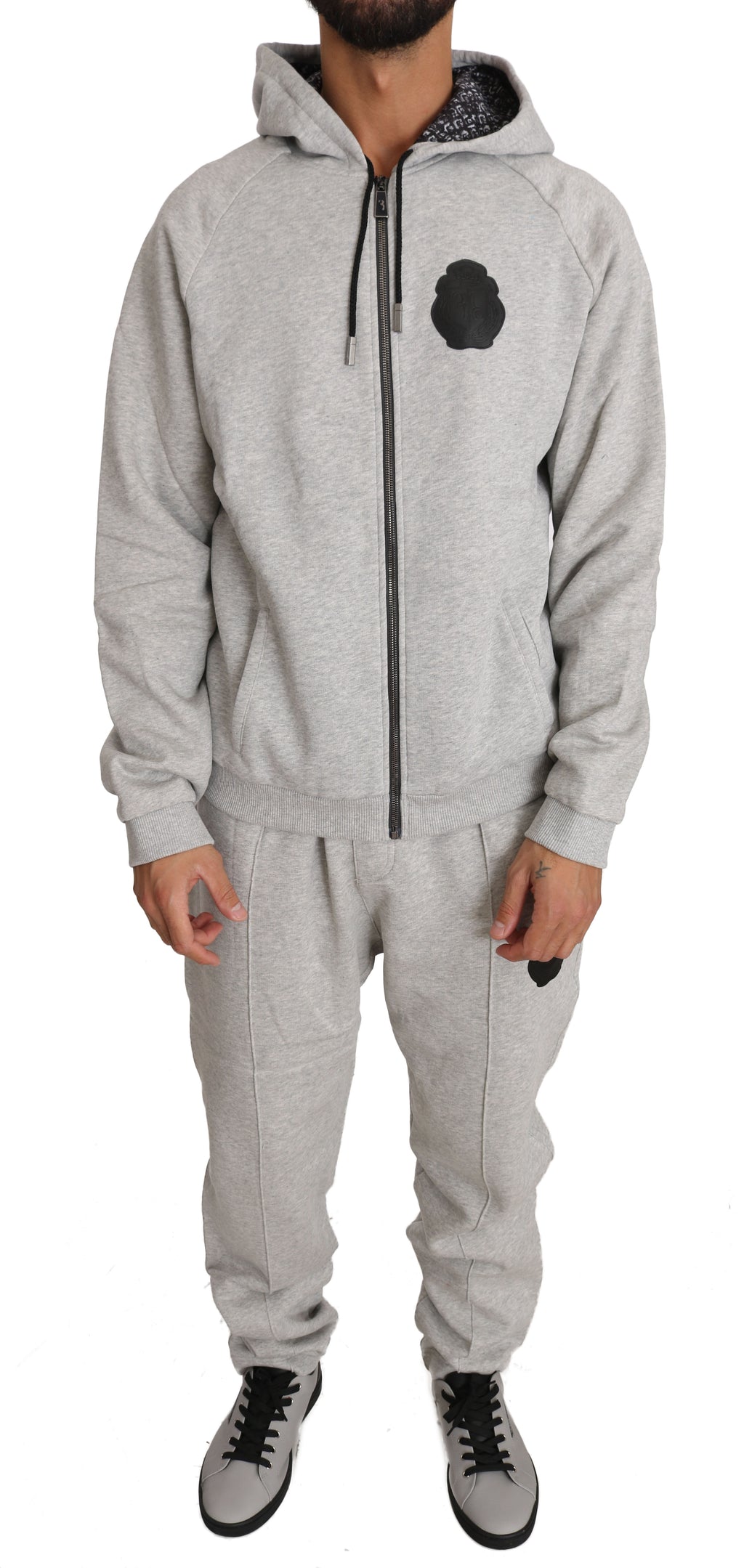 Gray Cotton Sweater Pants Tracksuit