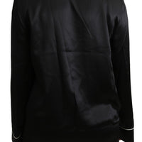 Black Shirt Silk Stretch Top Blouse