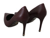 Pumps Stilettos Bordeaux Leather Heels Shoes