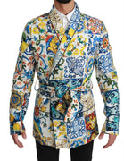 Majolica Brocade Linen Robe Coat Jacket