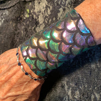 Mermaid Scales in Shimmering Colors Cuff Bracelet