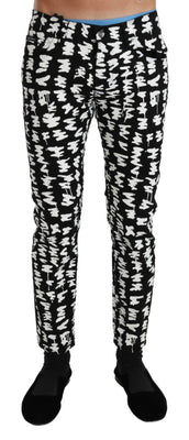 Black White Cotton Stretch CLASSIC  Jeans