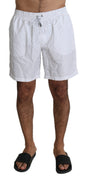 White Polka Beachwear Shorts Mens Swimshorts