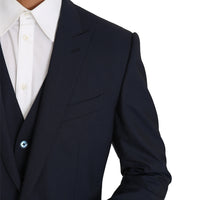 Blazer Vest 2 Piece Blue Wool MARTINI