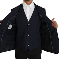 Blazer Vest 2 Piece Blue Wool MARTINI