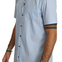 Blue Short Sleeve 100% Cotton Top Shirt